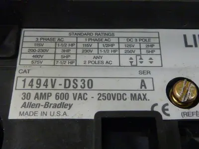 USED ALLEN BRADLEY 1494V-DS30 SER A