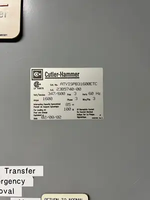 Advantage 2100 MCC, 600V, 3-Ph, 1200A, 10 Sections w/ Transfer Switch