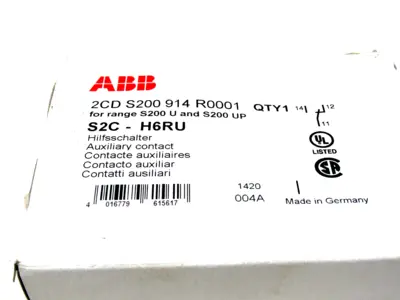 NEW ABB S2C-H6RU AUXILIARY CONTACT S2CH6RU