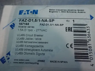New | in-Stock EATON FAZD1,5/1NASP Circuit Breakers | HGR 24 #731974