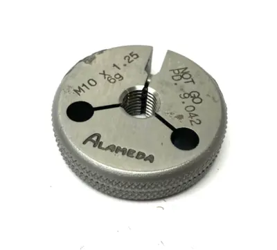 USED ALAMEDA M10 X 1.25-6G THREADED RING GAUGE NOT GO PD 9.042