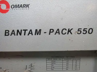 KSM OMARK Bantam Pack 550 Stud Welding Control Unit 208/230 416/480 580 Volt