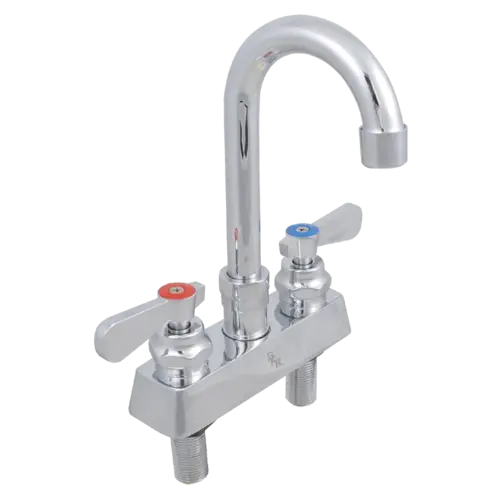 John Boos PBF-4DM-3GLF Deck Mount Faucet - 3" Gooseneck Spout, 4" Centers