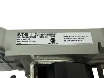 NEW EATON C80DG121B20 NEMA SIZE 2 DC 912 CONTACTOR 600VDC W/ 1549-1 COIL