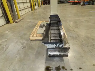Enomoto Hinge Belt CNC Chip Conveyor 15"x 88" Infeed 46" Discharge 220V 3PH