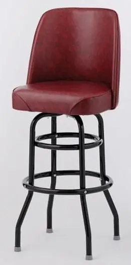 BAR STOOL  - 6 COLOR CHOICE  - BUCKET SEAT DOUBLE  RING - BLACK FRAME