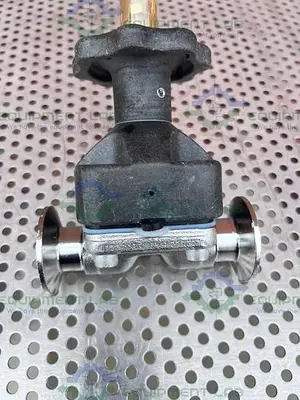 USED ITT PURE FLO 1-316L-RA15MAX-CWP150 DIAPHRAGM VALVE W/ 1" SANITARY FITTING