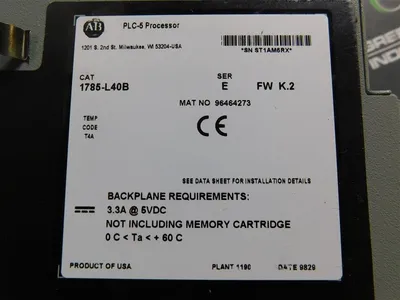 Allen Bradley 1785-L40B PLC-5 Processor Module Ser.E FW K.2 Used