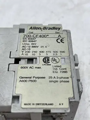 Used ALLEN-BRADLEY ALLEN-BRADLEY 700-CF400* SER A 120V Misc Electrical & Power Parts | ND Industrial Surplus #1212922