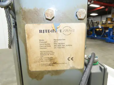 Rite Hite Fans Revolution Industrial Big Ass Ceiling Fan 24' Dia 480V *Read