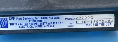 NEW SVF Flow Controls A2S-20-10-V, VP700G