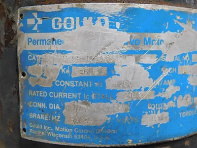 Gould M133-H60A-300K Permanent Magnet Servo Motor 56.5V/krpm back emf Ke Used