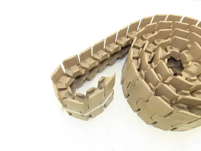 Rexnord 882 TAB 4.5" TableTop Chain Plastic Conveyor Belt Side-Flex 7' 7" Tan