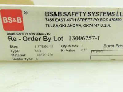 BS&B Safety Systems 1172559;VD-W-26 Rupture Disk 1.5" Type SKR 141 PSIG @ 72°F
