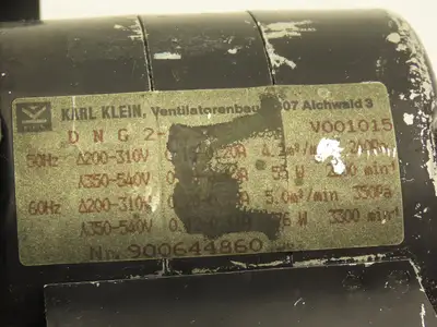 Karl Klein DNG2-2.5K Blower Fan 76W 3300 RPM 200-540V 5.0m³/min