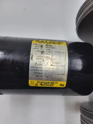 Used BALDOR ELECTRIC COMP. BALDOR 1/8 HP MODEL GP7400 FRAME 74-JK-0 & 6" DIAMETER PULLY 5 MM BELT Belts | ND Industrial Surplus #1215758