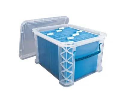 Super Stacker Letter Legal Storage Box 11-1/4" H x 14" W x 17-3/4" L, Clear