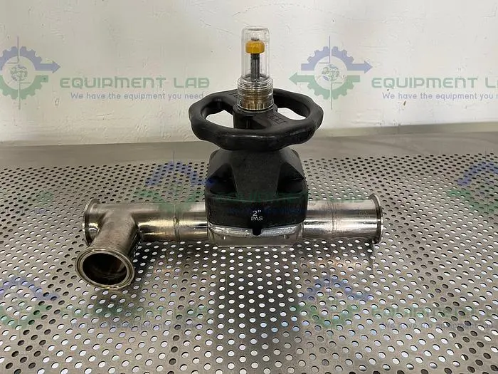 Used ITT PURE-FLO 2-316L-RA20MAX-CWP150 3 WAY DIAPHRAGM VALVE W/ 2" SANITARY FITTING Valves/Fittings California US | Equipment Lab #485437