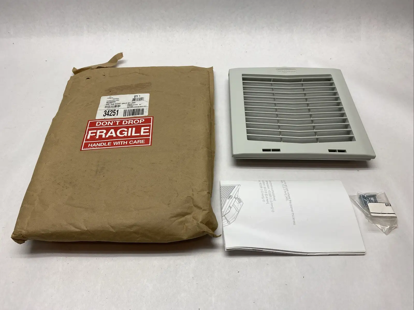 Hoffman HG1000504 nVent HG Filter Fan Exhaust Grille IP55 10" Gray Plastic 34251
