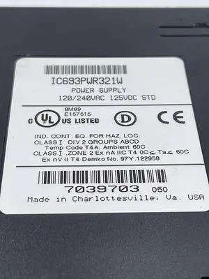 Used GE GE IC693PWR321W PLC Input & Output | ND Industrial Surplus #1215022