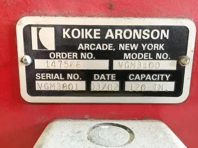 USED KOIKE PLASMA/OXYFUEL VERSAGRAPH MILLENNIUM VGM 3100 VERSAGRAPH MILLENNIUM 3100