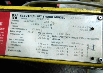 USED HYSTER ELECTRIC LIFT E 40 XL-27