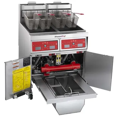 Vulcan 2VK45CF Gas Fryer - (2) 50 Lb Vats, Floor Model, Natural Gas