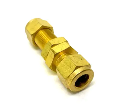 New | in-Stock Swagelok Brass Bulkhead Compression Tube Fitting 3/8" Tube OD Valves/Fittings Michigan US | Maverick Industrial Sales #1423225