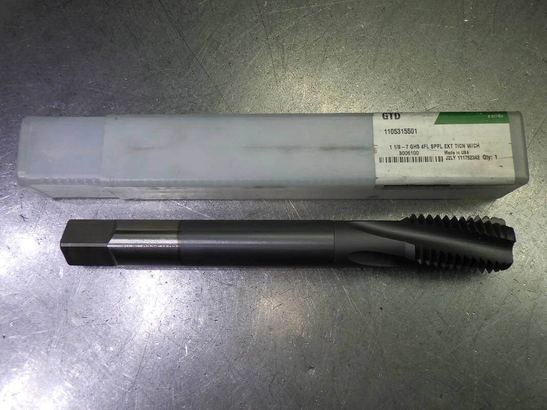 Widia/GTD 1.125"-7 GH5 4 Flute Coolant Thru HSS EXT Tap 1105315501 (LOC1318A)