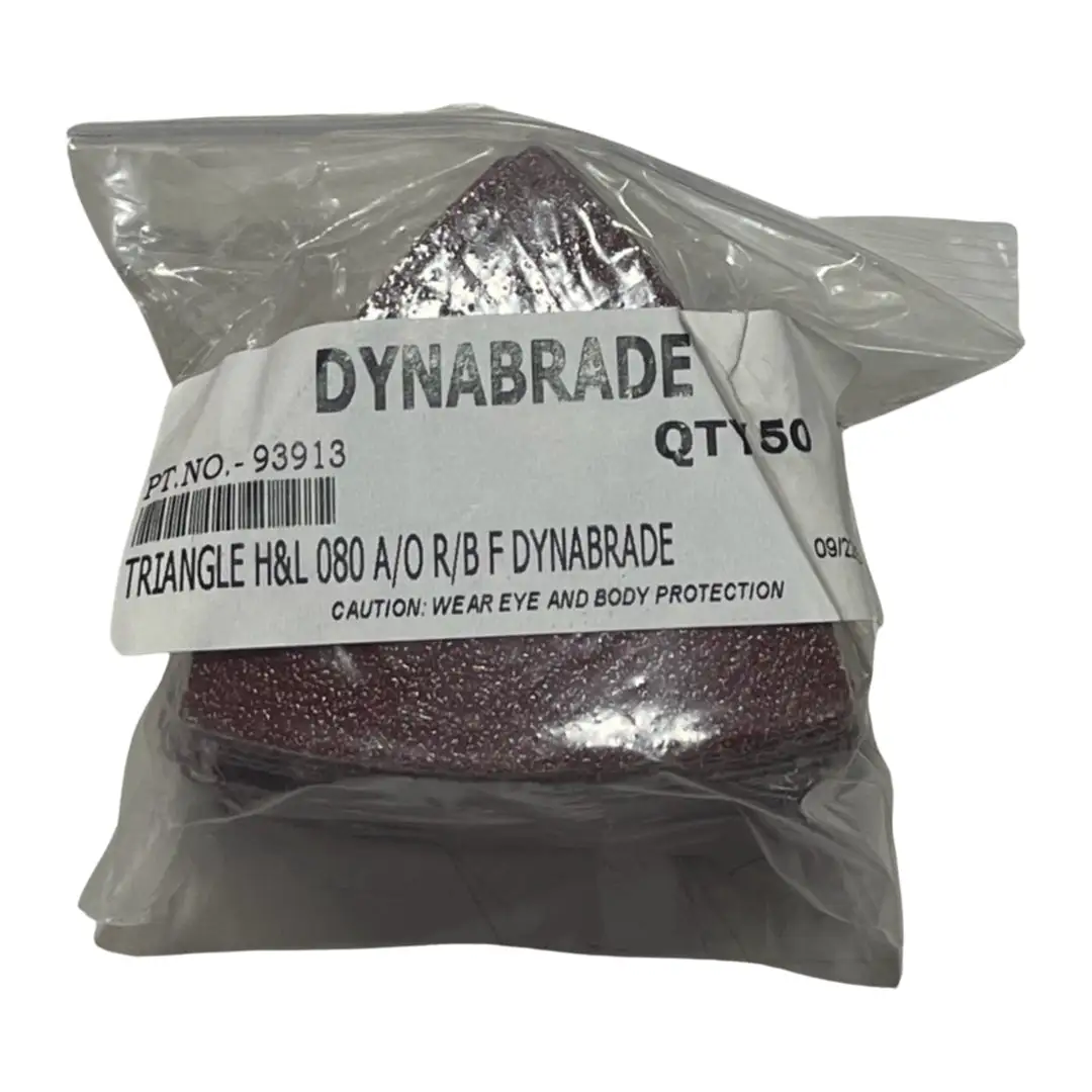 Dynabrade Triangular Hook & Loop Disc 80 Grit Aluminum Oxide 50 Pack 93913