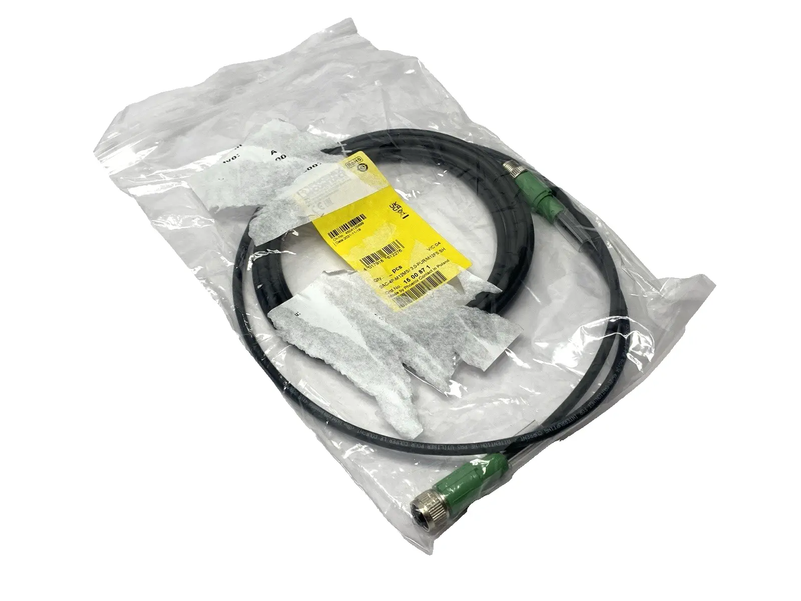 NEW PHOENIX CONTACT SAC-4P-M12MS/ 3,0-PUR/M12FS SH, 1500871