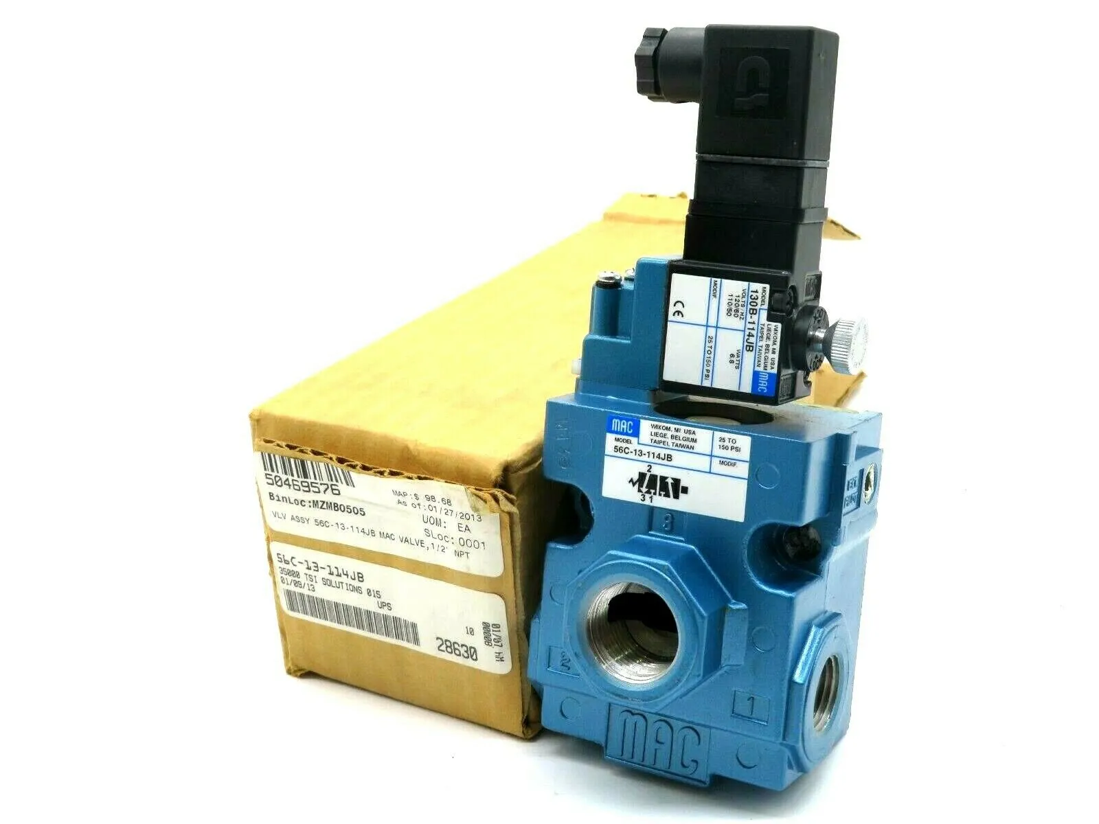 NEW MAC VALVES 56C-13-114JB SOLENOID VALVE 56C13114JB