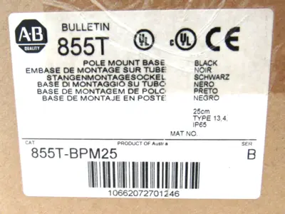 NEW ALLEN BRADLEY 855T-BPM25 STACK LIGHT MOUNTING BASE 855TBPM25