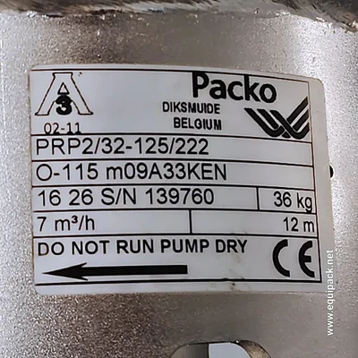 Pump Pharmaceutical, CIP Sanitary 316 S/S Brand New Centrifugal Pump # 3451