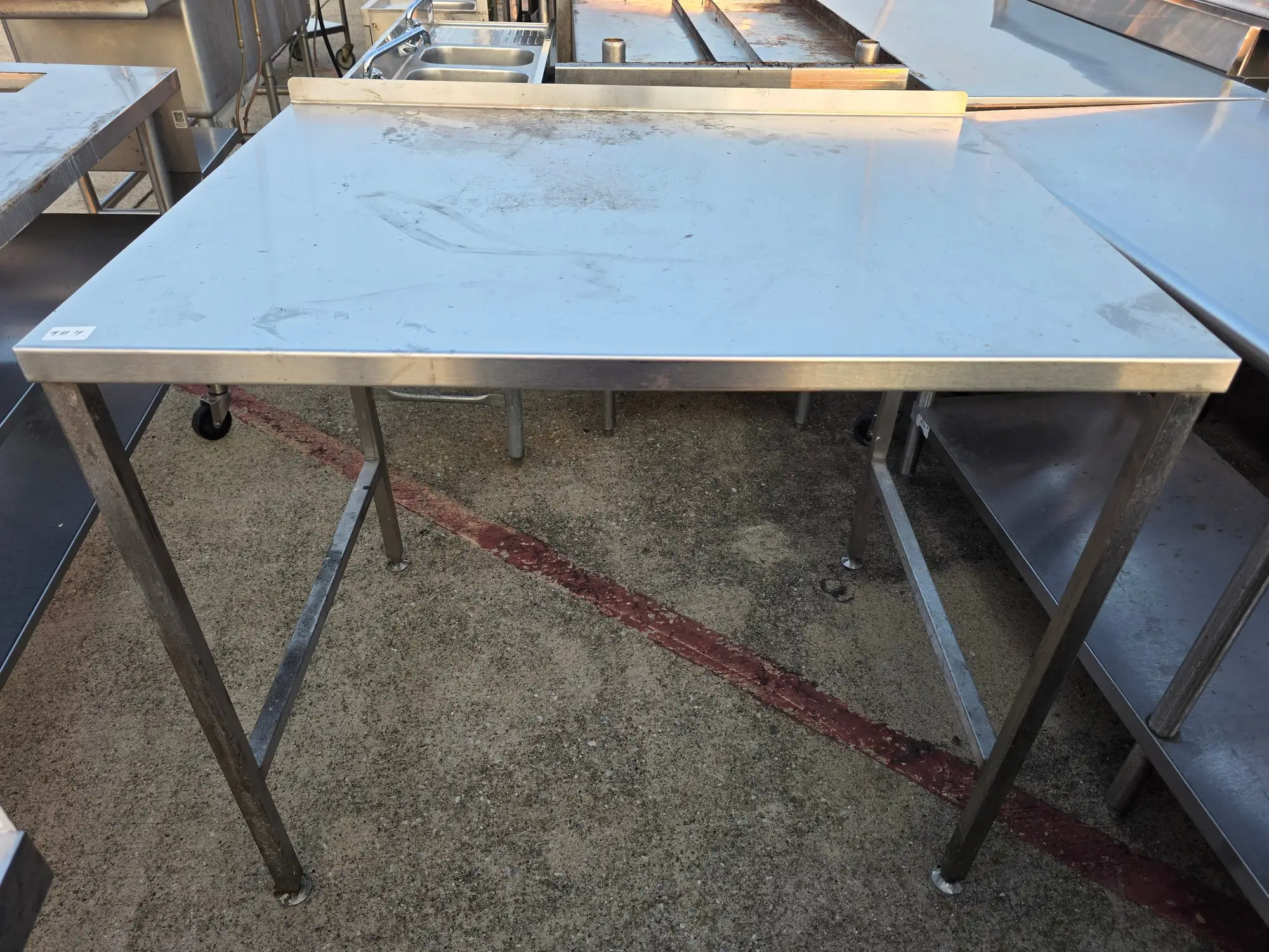 Used Falcon Restaurant Supply Used 43.5" x 32" Stainless Steel Table - TH4 - SS408 Food Prep Tables Illinois US | Falcon Restaurant Supply #1373555