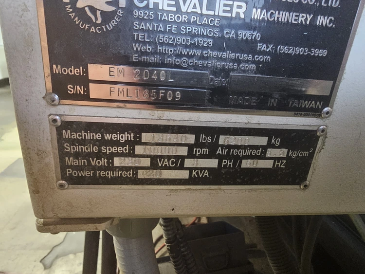 Used 2009 CHEVALIER EM2040L Vertical Machining Centers Massachusetts US | Norcal Machinery #507385