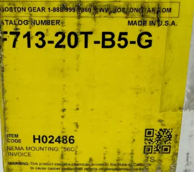 NEW BOSTON GEAR F713-20T-B5-G RIGHT-ANGLE WORM GEAR REDUCER 20:1