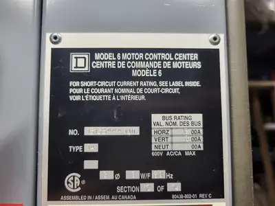 USED SQUARE D MODEL 6