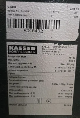 USED 2018 KAESER BSD 50T