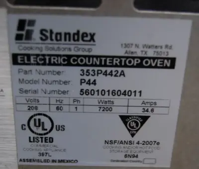 USED Bakers Pride NUMBER: