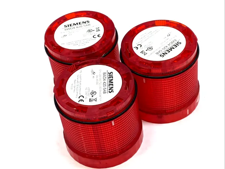 Used SIEMENS RED LED SIGNAL TOWER LIGHT 24V AC/DC LOT OF 3 Light Source Equipment Michigan US | Maverick Industrial Sales #1090074