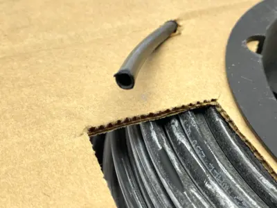 USED PARKER BLACK NYLON TUBING .138" ID 3/16" OD SHELFWARE LOT OF 160'