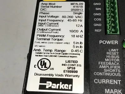 USED PARKER MPA-09-313