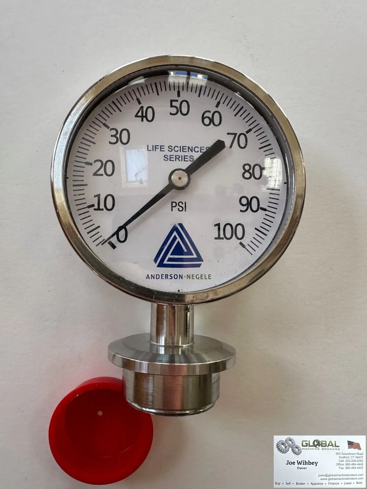 Anderson-Negele Life Sciences Series 0-100 PSI Pressure Gauge