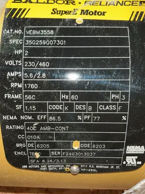 Used BALDOR VEBM3558 A.C. Motors Ohio US | HGR 24 #1518426
