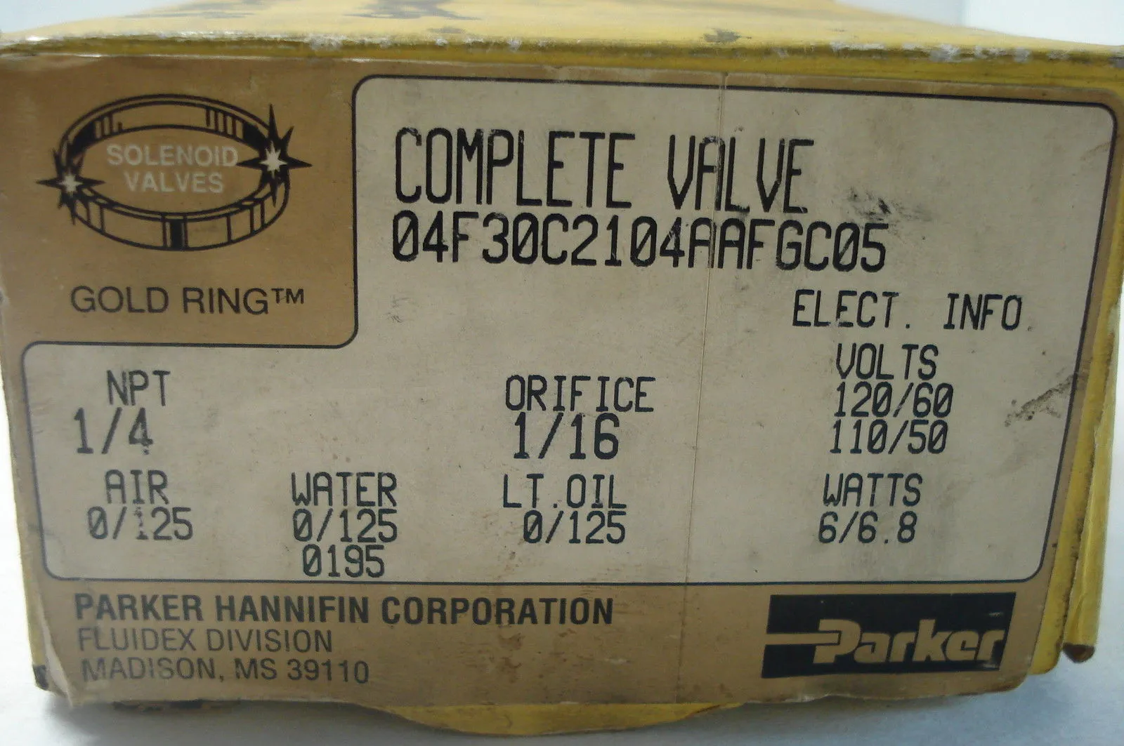 NEW PARKER 04F30C2104AAFGC05 VALVE