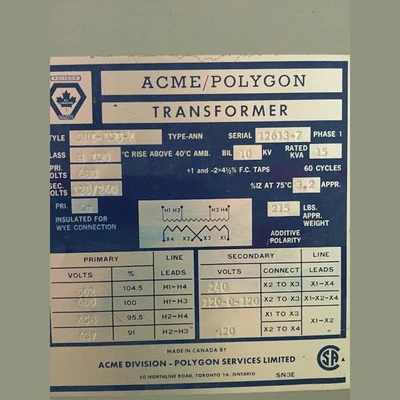 Polygon 15 kVA Wall Mount Transformer