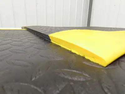 Uline Anti-Fatigue Black Foam Floor Mat 36"x 36" Yellow Border Work Lot of 2