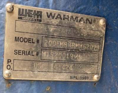 USED Warman 10/8M