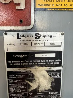 24" X 10 GA LODGE & SHIPLEY MODEL #S-25CT24 MECHANICAL SHEAR : YOBRO 25243